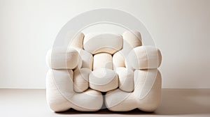 Ethereal Cloudscape Chair: A Curved Piece Of Plush Doll Art