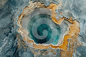 Ethereal Eden: Abstract Hot Spring Formations in Midair