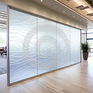 Ethereal Elegance: Abstract White Lines on Frosted Glass