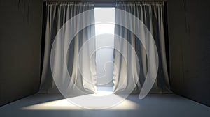 Ethereal Glow: A Room Embraced by Curtains and Sunlight