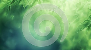 Ethereal Green Leaves Abstract Background, Nature, Dreamy, Fresh, Artistic, Graphic, Springtime photo