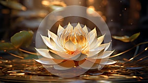 Ethereal Harmony: Golden Lotus of Spiritual Connection
