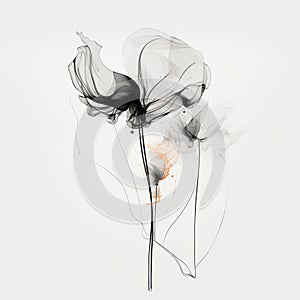 Ethereal Illustrations: Minimalistic Black And White Flowers