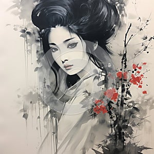 Ethereal Ink Wash Painting