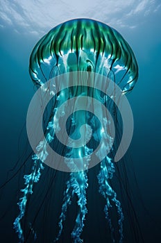 Enigmatic Beauty: The Underwater Dance of the Jellyfish photo