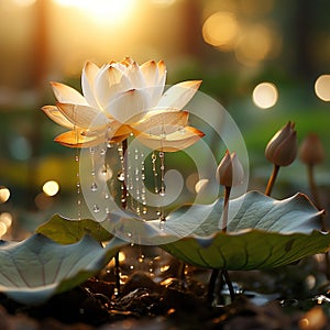 Ethereal Lotus: Serenity in a Zen Garden