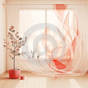 Ethereal Love: Abstract Lines and Patterns in Vibrant Reds and Soft Pinks