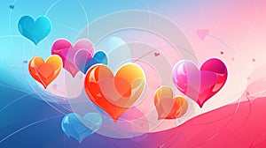 Ethereal Love: Vibrant Abstract Heart with Neon Orbs