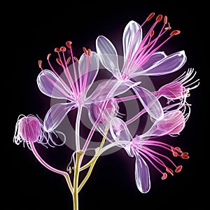 Ethereal Photograms: Detailed Botanical Illustrations Of Irradiated Flowers And Lilypads