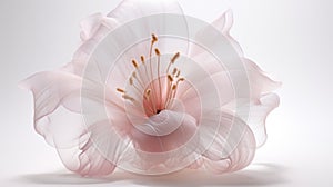 Ethereal Pink Flower: A Stunning 3d Rendered Image Inspired By Lois Greenfield