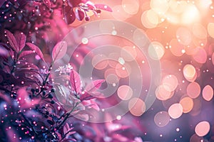 Ethereal pink light bokeh artfully defocused for a beautifully blurred background ambiance