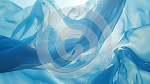 Ethereal Light Through Blue Satin Fabric generative ai