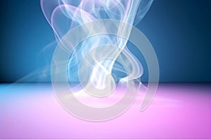 Ethereal Smoke on Light Blue Abstract Background with Pink Lighting, generative AI