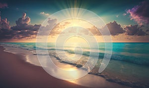 Ethereal Sunrise over Miami Beach Ocean Perfect for Posters and Wallpapers.