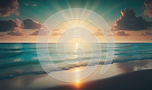 Ethereal Sunrise over Miami Beach Ocean Perfect for Posters and Wallpapers.
