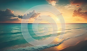Ethereal Sunrise over Miami Beach Ocean Perfect for Posters and Wallpapers.