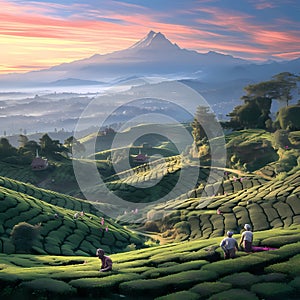 Ethereal Tea Plantation in Darjeeling India