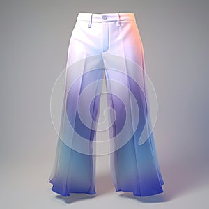 Ethereal Transparency: 3d Wide Leg Pants With Color Gradients