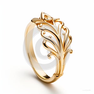 Ethereal Trees Gold Ring - Intricate Art Deco Design Inspired By Norwegian Nature