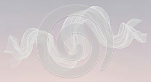 Ethereal White Fabric Wave on Soft Pastel Gradient