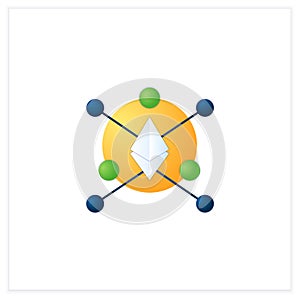 Ethereum blockchain flat icon
