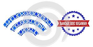 Ethereum Composition Online Signal Icon and Distress Bicolor Bandar Seri Begawan Watermark