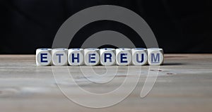 Ethereum cryptocurrency investment block words