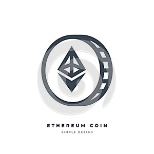 Ethereum cryptocurrency thin line icon.