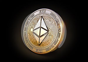 Ethereum - Cryptocurrency Coin. 3D rendering