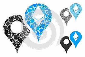 Ethereum map markers Composition Icon of Irregular Items