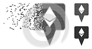 Ethereum Map Pointer Disappearing Pixel Halftone Icon