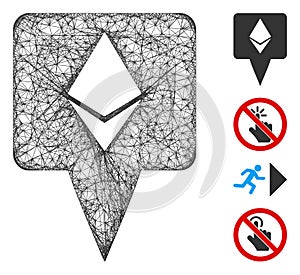 Ethereum Map Pointer Web Vector Mesh Illustration