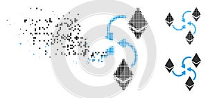 Destructed Pixel Halftone Ethereum Mixer Swirl Icon photo