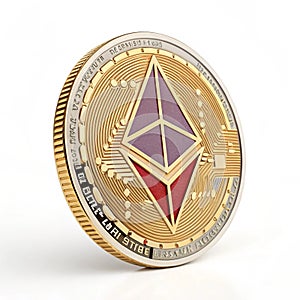 Ethereum universe NFT 3D icon illustration isolated on white background photo