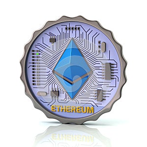 Ethereum - virtual cryptocurrency money blue illustration