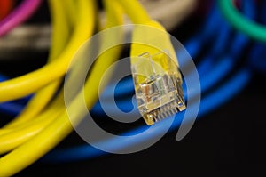 Ethernet cable computer and colorful background