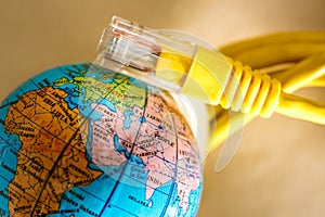 Ethernet cable for computer and globe