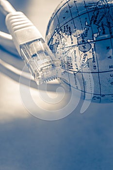 Ethernet cable for computer and globe