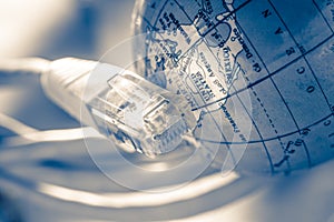 Ethernet cable for computer and globe