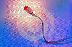 Ethernet cable with digits background