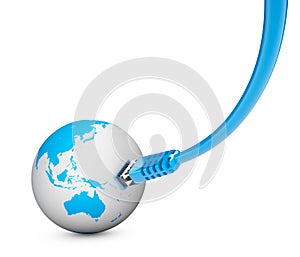 Ethernet cable, internet connection, bandwidth. The world on the web