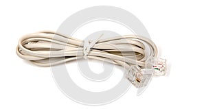 Ethernet cable isolated on a white background.