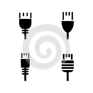 Ethernet cable network solid icons