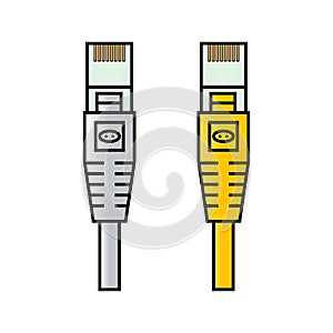 Ethernet cable vector icon design flat isolated illustration