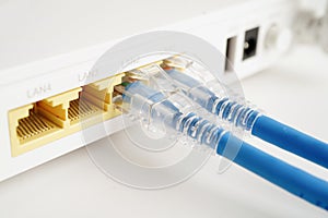 Ethernet cable with wireless router connect to internet service provider network