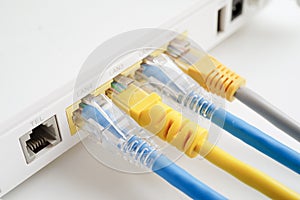 Ethernet cable with wireless router connect to internet service provider network