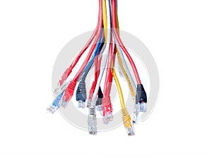 Ethernet cables isolated on white