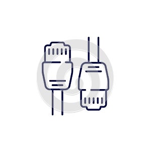 ethernet cables line icon on white