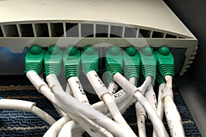 Ethernet cables and Network switching hub