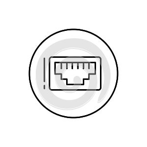 Ethernet, connector icon. Simple line, outline vector elements of connectors and cables icons for ui and ux, website or mobile